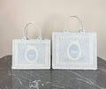 Dior Book Tote in Blue Dior Oblique embroidery