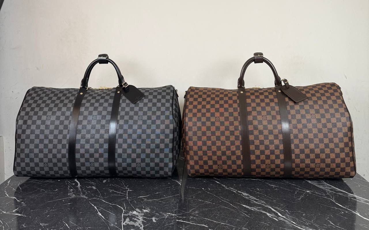 Louis Vuitton Keepall Bandoulière 55 in Damier Graphite and Damier Ebene
